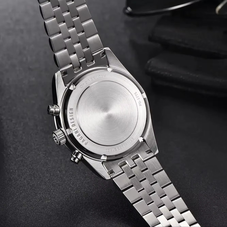 PAGANI DESIGN Chronograph, Quarz, Edelstahl, Saphirglas, Schwarz, Herren - Bild 3