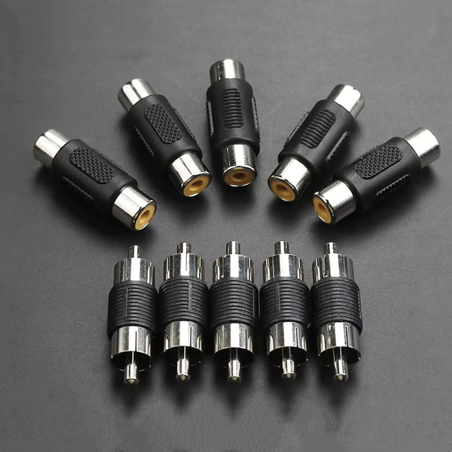 RCA Buchse auf Buchse Adapter Stecker auf Stecker Video Audio Konverter Schwarz - Bild 4