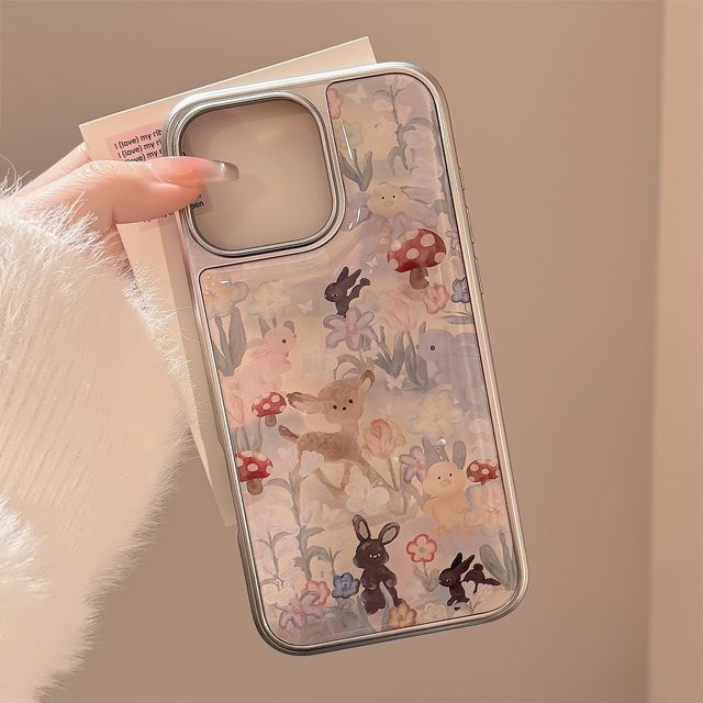 MUQGEW Stoßfeste Schutzhülle mit Koreanischem Cartoon Deer Design für iPhone 16 15 14 13 12 Pro Max, Multicolor - Bild 1