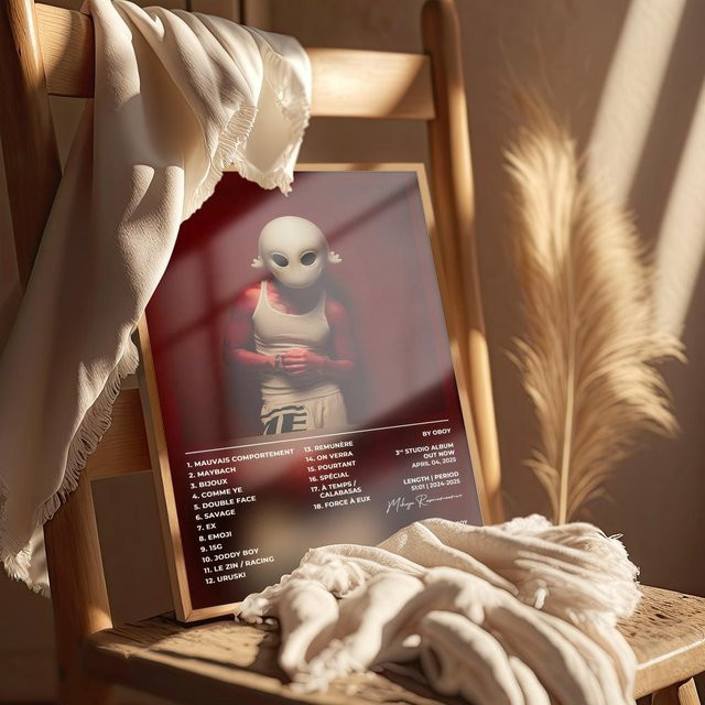 O-Oboy Wandposter Musik Rap Cover Songs Typografie Kunstdekor in Schwarz und Mehrfarbig aus wasserfestem Papier - Bild 1