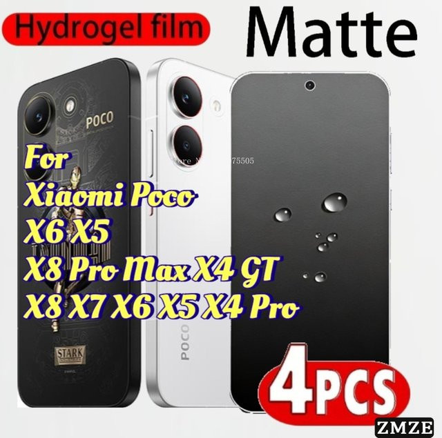 4er-Pack matte Hydrogel-Schutzfolien für Xiaomi POCO X8 X7 X6 X5 X4 Pro Max Serie - Bild 1