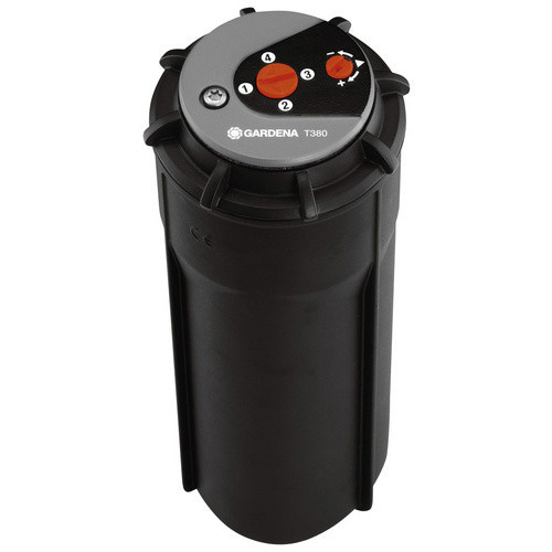GARDENA Turbinen-Versenkregner T 380 Sprinklersystem aus Kunststoff in Grau mit 3/4 Zoll Anschluss - Bild 3