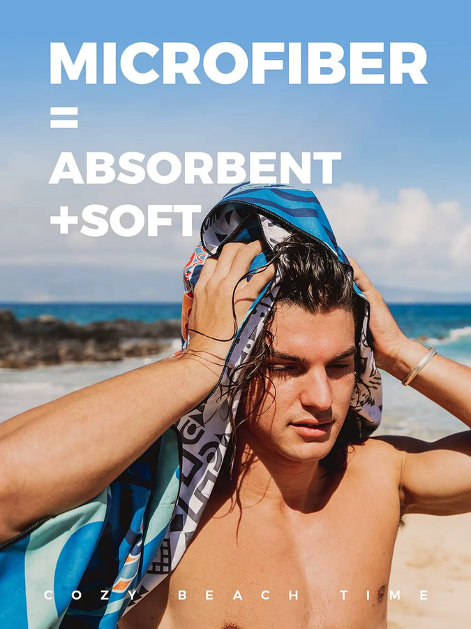 OCOOPA Mikrofaser Strandtuch, extra großes Reisehandtuch, schnell trocknend und sandfrei - Bild 3