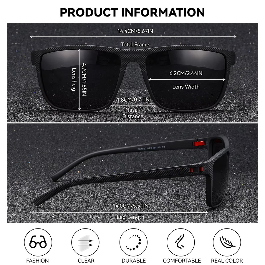 BARCUR Sonnenbrille, Quadrat, Vollrand, Kunststoff, Weiß Rosa, Damen, polarisiert - Bild 1