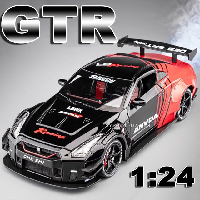 RMZ city GTR Sportwagen Spielzeugmodell, 1:24, Metall, mit Licht und Sound - Bild 1