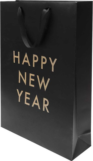 Rico Design Paper Poetry Geschenktüte Happy New Year in Schwarz B: 33 cm, H: 45 cm, T: 10 cm - Bild 1