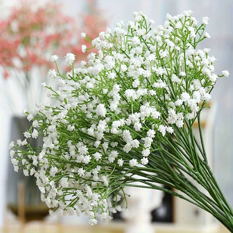 130 Stück künstliche Schleierkraut-Blumen in Weiß als Bouquet für Dekoration und besondere Anlässe wie Valentinstag oder Hochzeiten - Bild 3