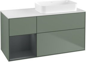 V&B Waschtischunterschrank Finion mit Wandbeleuchtung, Farbe: Hellgrau lackiert, B/T/H: 120 x 60 x 60 cm - Bild 1