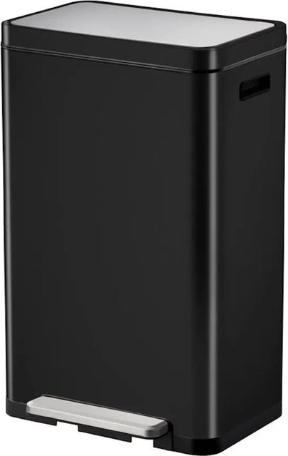 PROREGAL Treteimer Schwarz mit extra breitem Pedal und gedämpftem Stay-Open-Deckel, H x B x T: 63,7 x 36,2 x 29,7 cm, 30 Liter - Bild 1