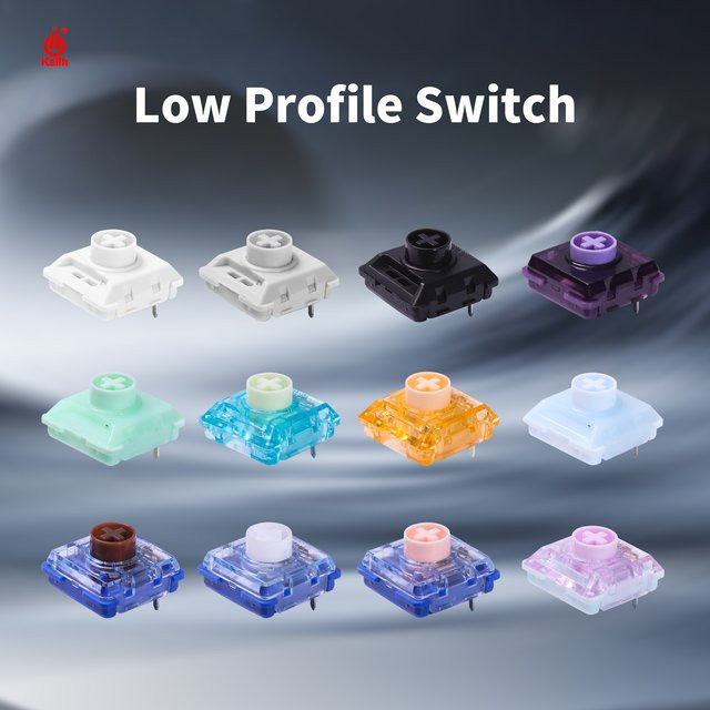 Kailh Low-Profile-Schalter Set mit Tastenkappen in 12 verschiedenen Ausführungen, Multicolor, für mechanische Tastaturen - Bild 1