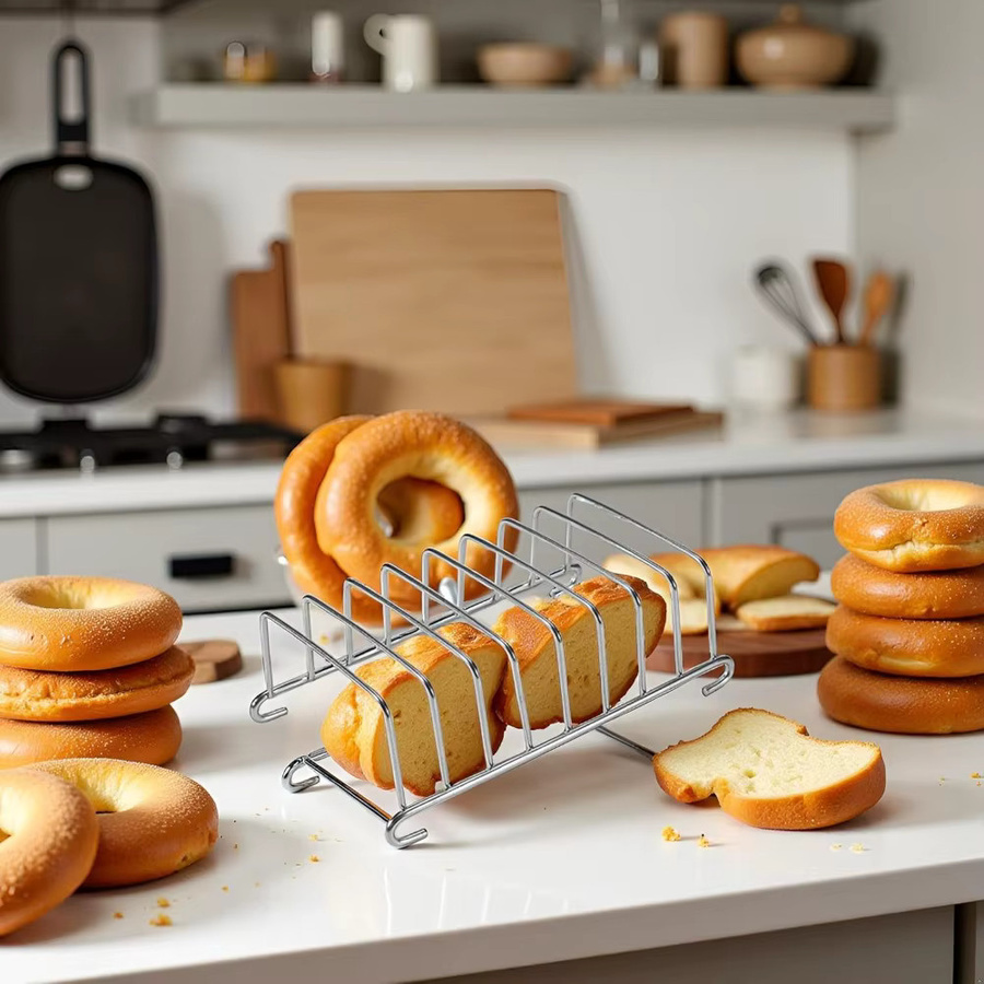 FEB.WIND Kühlgitter aus Edelstahl in Silber, rechteckiges Toast- und Brot-Rack als Zubehör für die Heißluftfritteuse - Bild 4