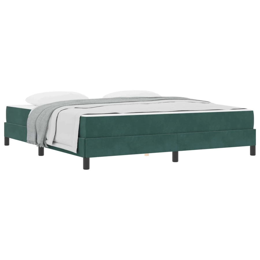 vidaXL Boxspringbett mit Matratze Dunkelgrün Stoff B/T: 180 x 220 cm, Höhe: 45 cm - Bild 2