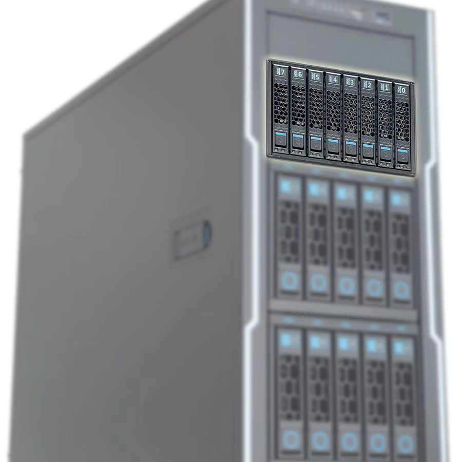 ZhenLoong S28 8-Bay 2,5-Zoll SATA/SAS HDD Hot-Swap-Modulgehäuse mit 12G Backplane und SFF8643 Schnittstelle in Schwarz - Bild 3