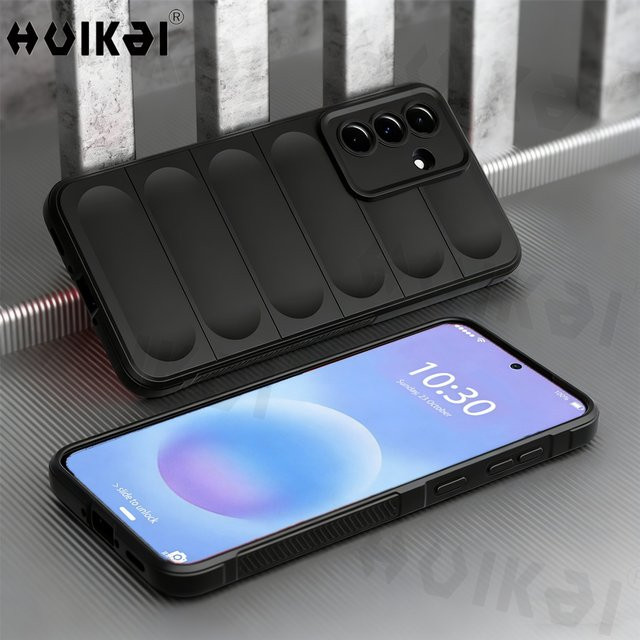 Huikai Silikonhülle für Samsung Galaxy A57 und Samsung Galaxy A37 in Schwarz mit Mikrofaserfutter und stoßfestem Kameraschutz - Bild 1