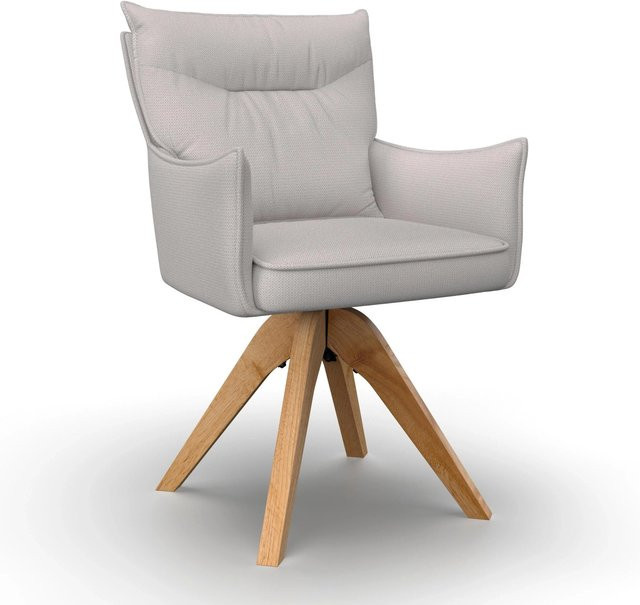Bessagi Home Armlehnstuhl Lorelei Hellgrau Webstoff Drehbar Gepolstert B/T/H: 63 x 58 x 87 cm - Bild 1