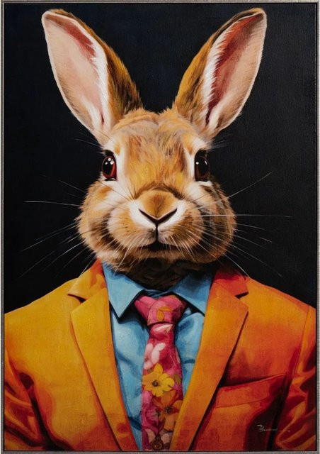 Art Universe Leinwandbild Mr. Bunny Motiv Illustration in Multicolour, Breite: 70 cm, Höhe: 100 cm - Bild 1
