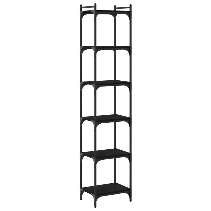 vidaXL Bücherregal im Industrial Design mit 6 Böden, Schwarz, B/T/H: 40 x 30 x 188 cm - Bild 2