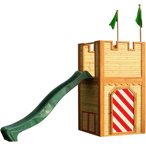 AXI Spielturm Arthur aus Holz in Braun-Rot mit grüner Rutsche, B/H/T: 319 x 195 x 110 cm - Bild 3
