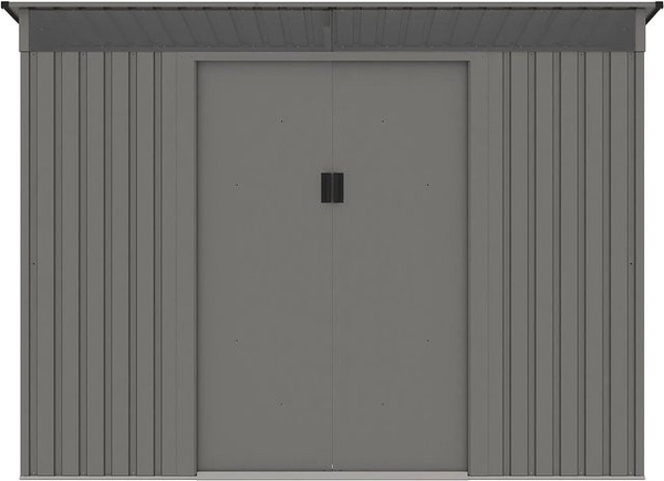 Vente-unique Schrebergartenhaus Folco aus verzinktem Stahl in Grau, Breite: 251 cm