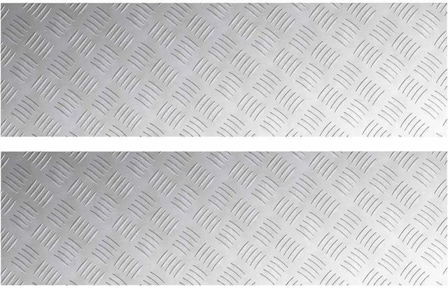 vidaXL Aluminium Rautenscheiben Treppenkantenprofil Silber, 2 Stück, B/H: 100 x 30 cm - Bild 1