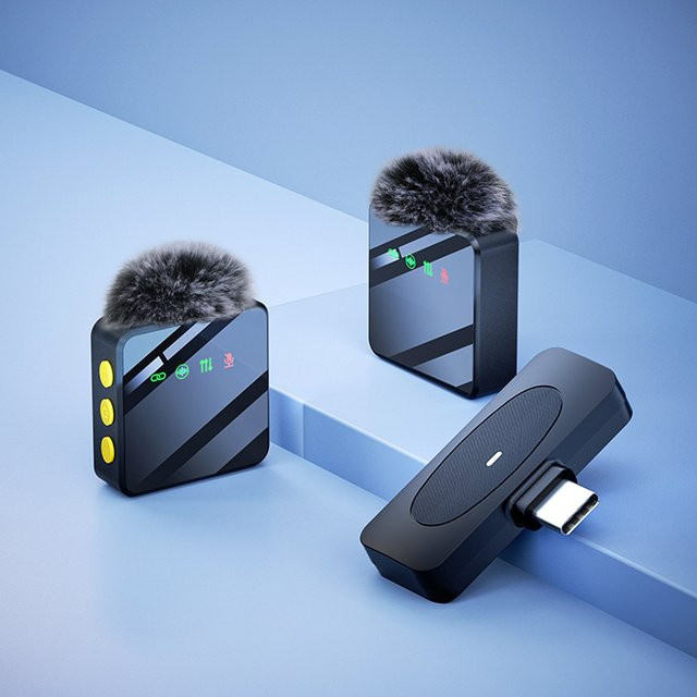 HITOZON Drahtloses Lavalier-Mikrofon mit USB-C Anschluss in Schwarz für Smartphones und Computer - Bild 1