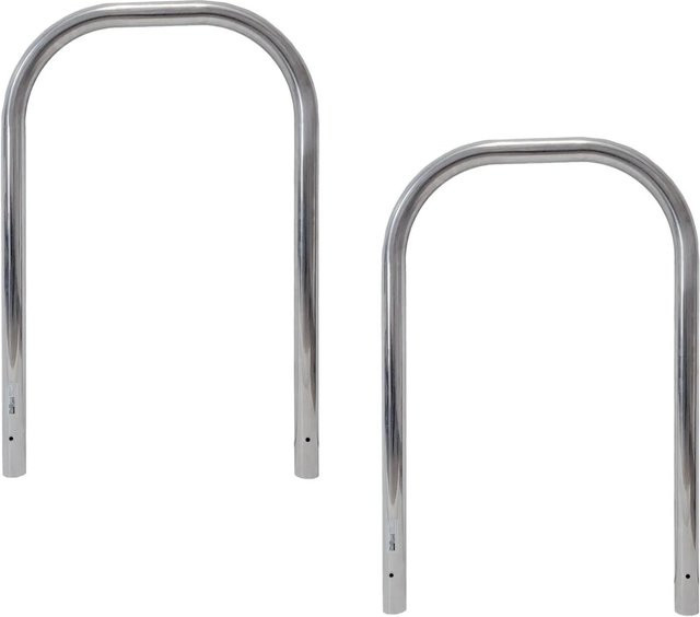 TRUTZHOLM 2er Set Fahrradanlehnbügel Typ U aus Edelstahl in Silber, B/H: 116 x 74 cm, Durchmesser: 60 mm - Bild 1