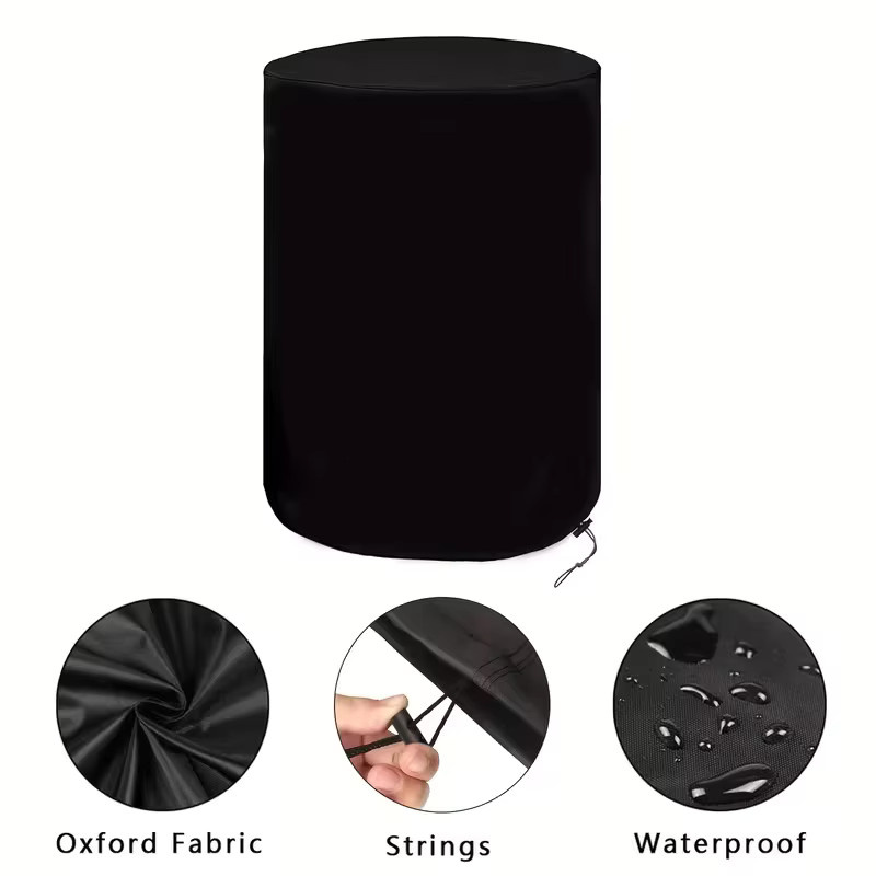 MY·BAKERMAN Wassereimer-Abdeckung für 55-Gallonen-Eimer aus wasserdichtem Oxford-Gewebe in Schwarz - Bild 5