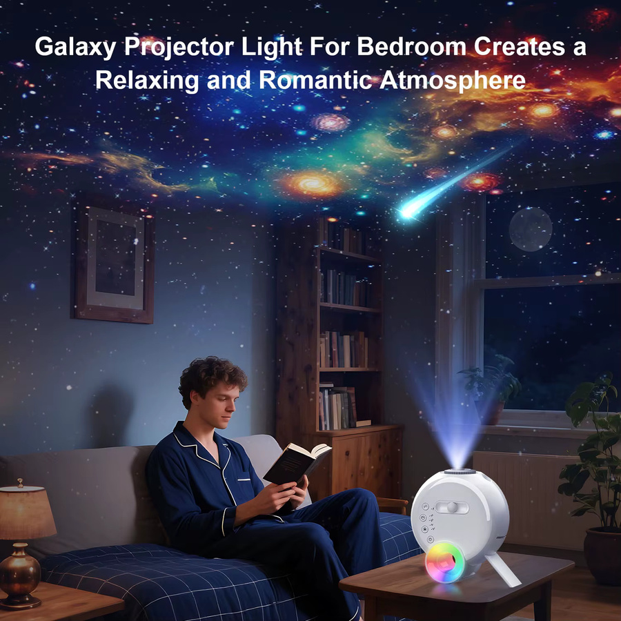 Visason Galaxy-Projektor mit einstellbarem Fokus, Planetarium-Deckenprojektor in Weiß für Schlafzimmer, Kinderzimmer und Partys - Bild 5