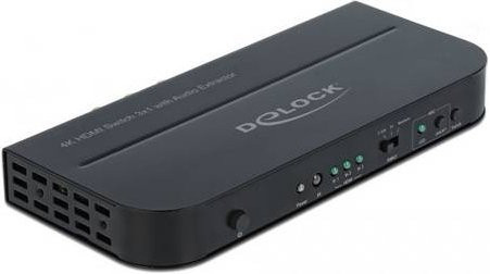Delock HDMI-Switch 3x HDMI mit 4K UHD, Optical und 3,5 mm Jack, Schwarz (66498) - Bild 1