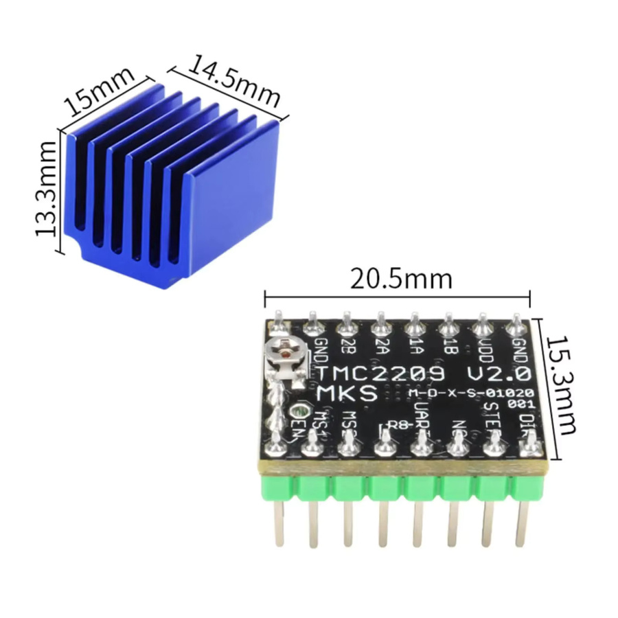MKS TMC2209 V2.0 Schrittmotor-Treiber StepStick 2.5A UART ultra-leise für SKR V2.0 SGen_L Gen_L Robin Nano - Bild 3