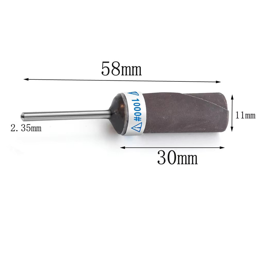 Vibratite Schleifpapier Stick Set mit 5 Schleifköpfen P800-P2000 für Metall, Holz und Schmuck, Grau - Bild 3