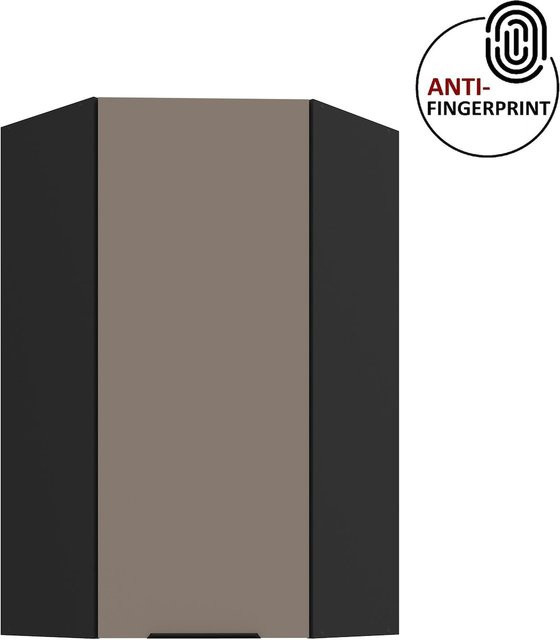 Eckhängeschrank ARIA für deine Küchenzeile in Sandgrau, Breite: 60 cm, Höhe: 90 cm, matt mit Anti-Fingerprint-Beschichtung - Bild 1