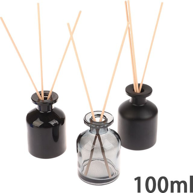 HNKMP Reed Diffuser aus Glas mit Rattan Sticks, 100 ml, Grau/Transparent - Bild 1