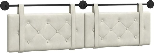vidaXL Wandmontiertes Polsterpaneel aus Samt in Beige, B/H/T: 170 x 55 x 5 cm - Bild 1