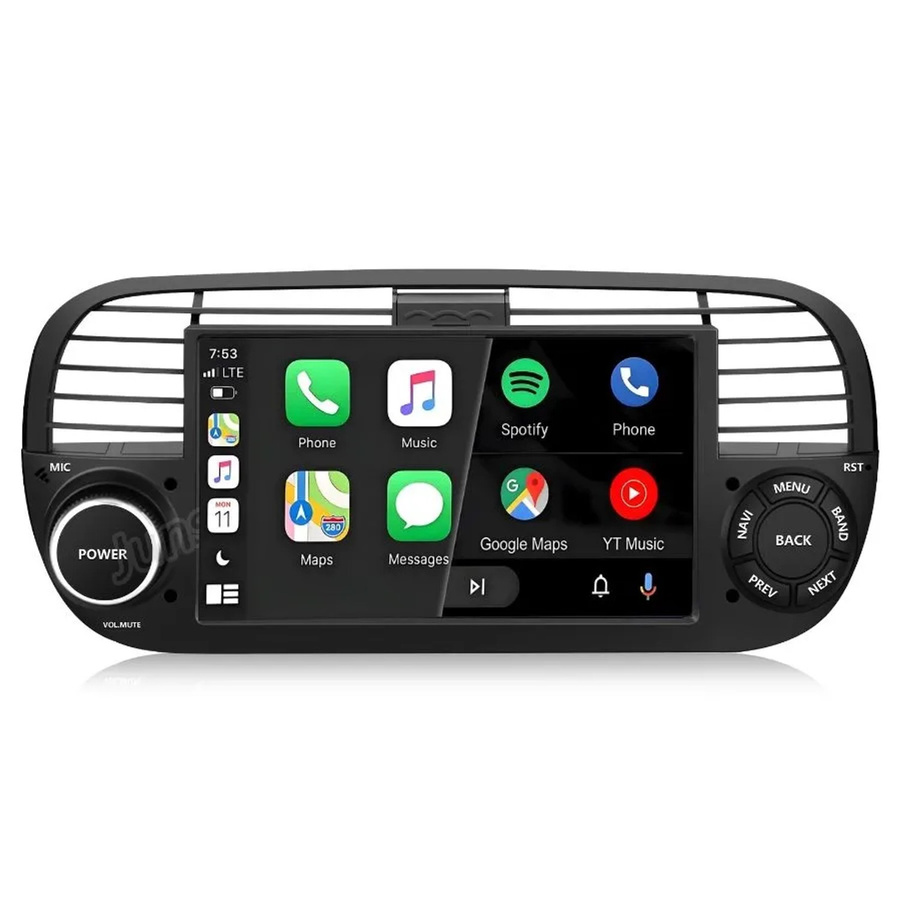 Junsun Autoradio für FIAT 500 (2007-2015) mit Bluetooth und GPS in Schwarz, 7 Zoll Display - Bild 2