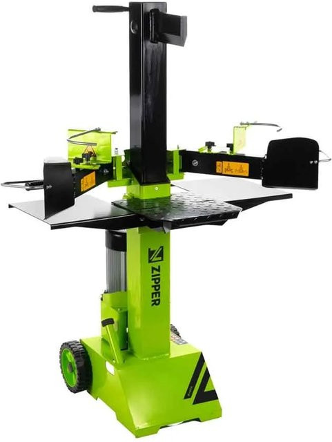 Zipper Vertikaler Holzspalter ZI-HS8TN_230V in Grün mit klappbaren Auflagetischen und integrierter Fahreinrichtung - Bild 1