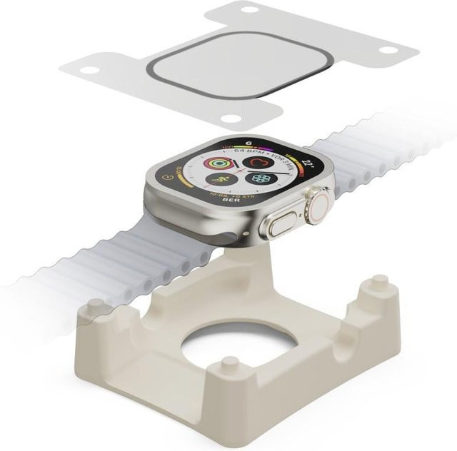 Hama Super Hybrid Displayschutz für Apple Watch Ultra und Ultra 2, 49mm, transparent mit Montagehilfe - Bild 1