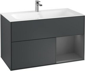 V&B Finion Waschtischunterschrank mit LED-Wandbeleuchtung, lackiert, B: 99,6 cm, H: 59,1 cm - Bild 1