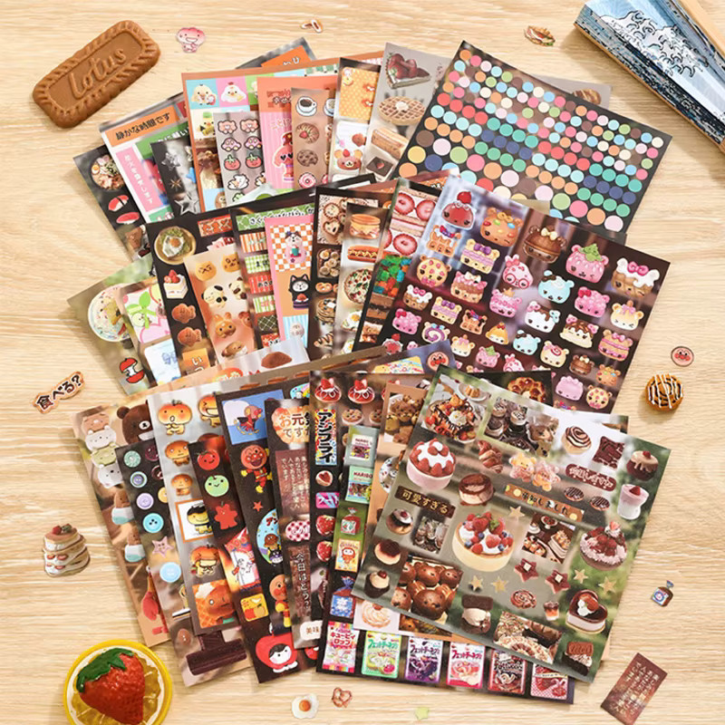 Kawaii Food Animal Sticker Book mit über 1000 bunten Aufklebern auf 30 Seiten für Scrapbook und Tagebuch-Dekoration, Mehrfarbig - Bild 3