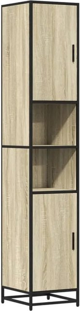 vidaXL Badschrank in Eichen-Optik mit Metall, Wandmontage, Braun, B: 35 cm, T: 37,5 cm, H: 188,5 cm - Bild 1