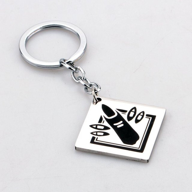 CHIC STUDIO Schlüsselanhänger Anime-Muster, 3,5 cm, Unisex, weiß - Bild 1