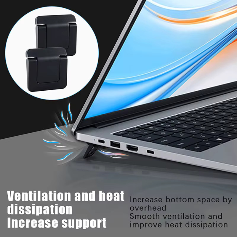 Tragbarer Laptop Stand aus ABS in Schwarz als Notebook Halter und Tastatur Unterstützung - Bild 2