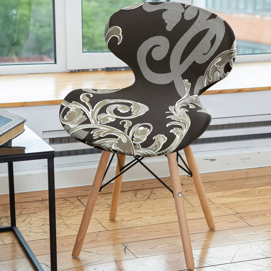4er-Set Willstar Jacquard Barhocker Schutzhüllen mit kurzer Rückenlehne in Grau mit floralem Muster, eng anliegende Sitzbezüge für Esszimmer und Bar - Bild 5