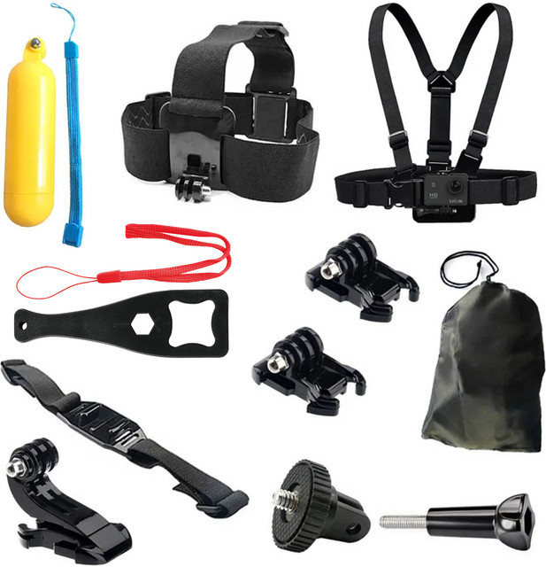 HONGDAK Kamera-Zubehör-Set mit Stirnbändern, Strap Mount und Auftriebsleiste für GoPro, Yi 4K, SJ4000, EKEN H9 und AKASO - Bild 1