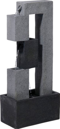 Dobar Gartenbrunnen Kaskade aus Polyresin mit LED-Beleuchtung und Pumpe, grau, B/H/T: 21,5 x 90,5 x 40,5 cm