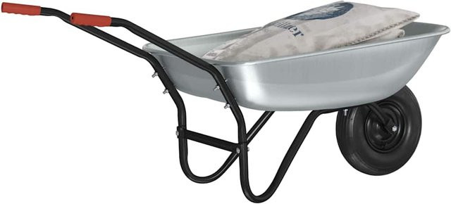 Schubkarre Yiwydaa aus Stahl in Silber und Schwarz, B/T/H: 133 x 62,5 x 58 cm - Bild 1