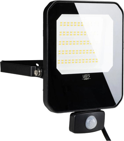 LED's,ight LED Wandstrahler Schwarz 50W 7000lm 4000K mit Bewegungssensor IP65 IK05