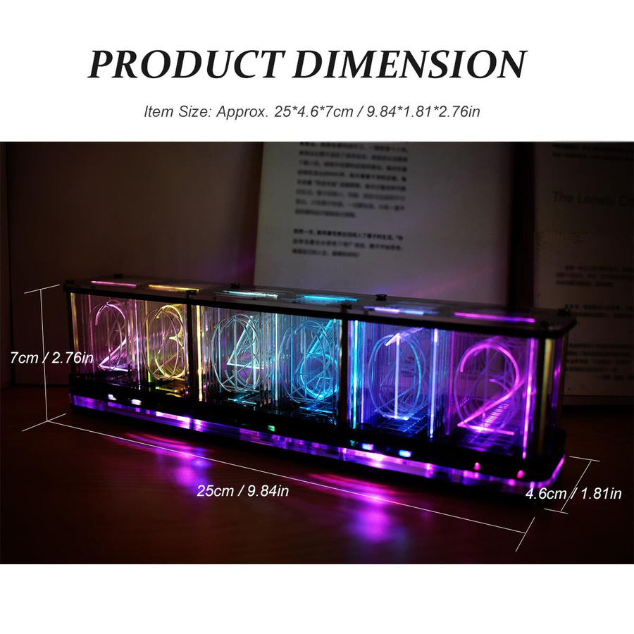 Koogeelife DS3231 Digitaler LED-Wecker mit Musikspektrum, Sprachsteuerung und Touch-Steuerung in Schwarz - Bild 4