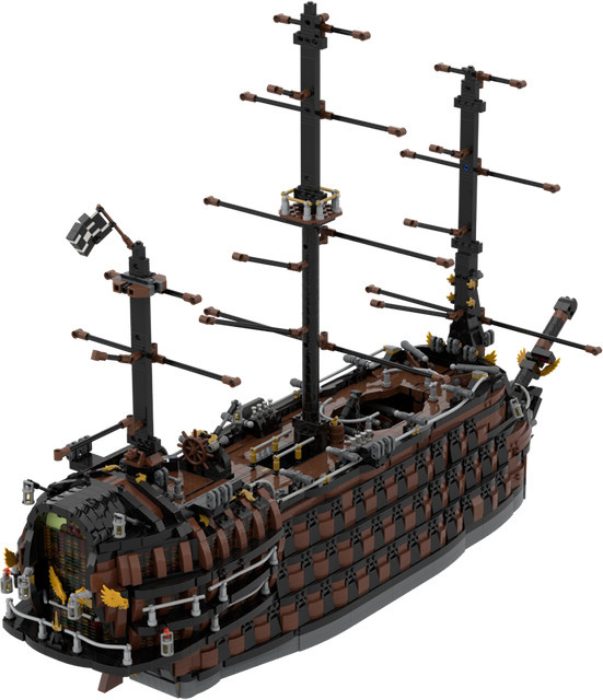 Gobricks Piratenschiff Bausteine Set in Braun als kreatives Lernspielzeug für Erwachsene - Bild 1