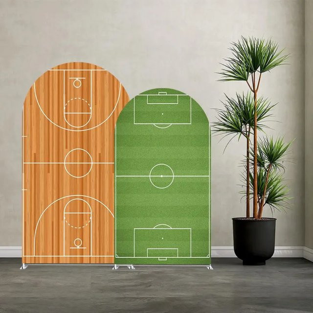 VIKAMA Sportlicher Bogenhintergrundstoff für Kindergeburtstage und Babypartys, Rechteckige Partydekoration aus Textil, Breite: 50 cm, Höhe: 50 cm - Bild 1
